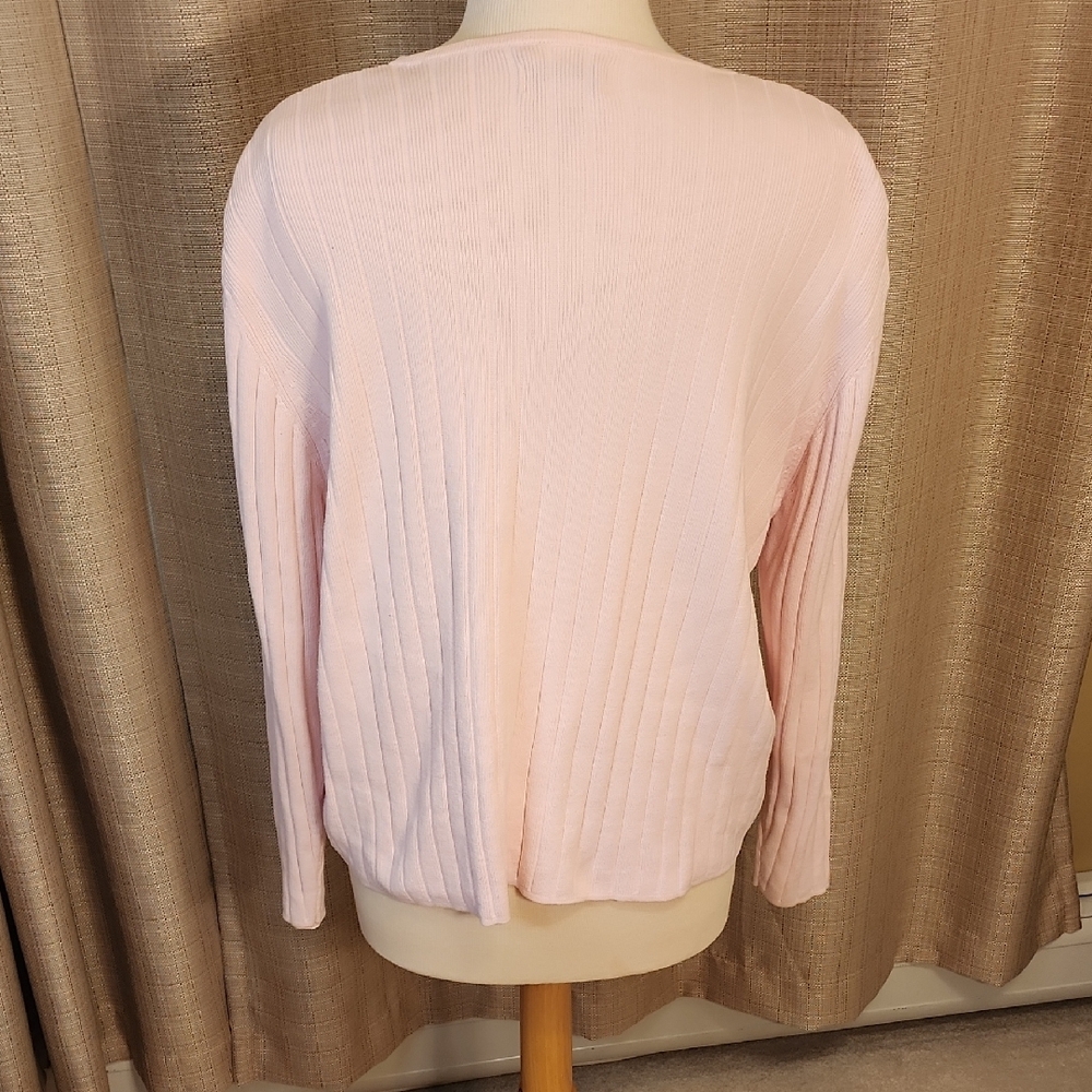 Pink Long Sleeve Ribbed Button Down Shirt - Picture 5 of 8